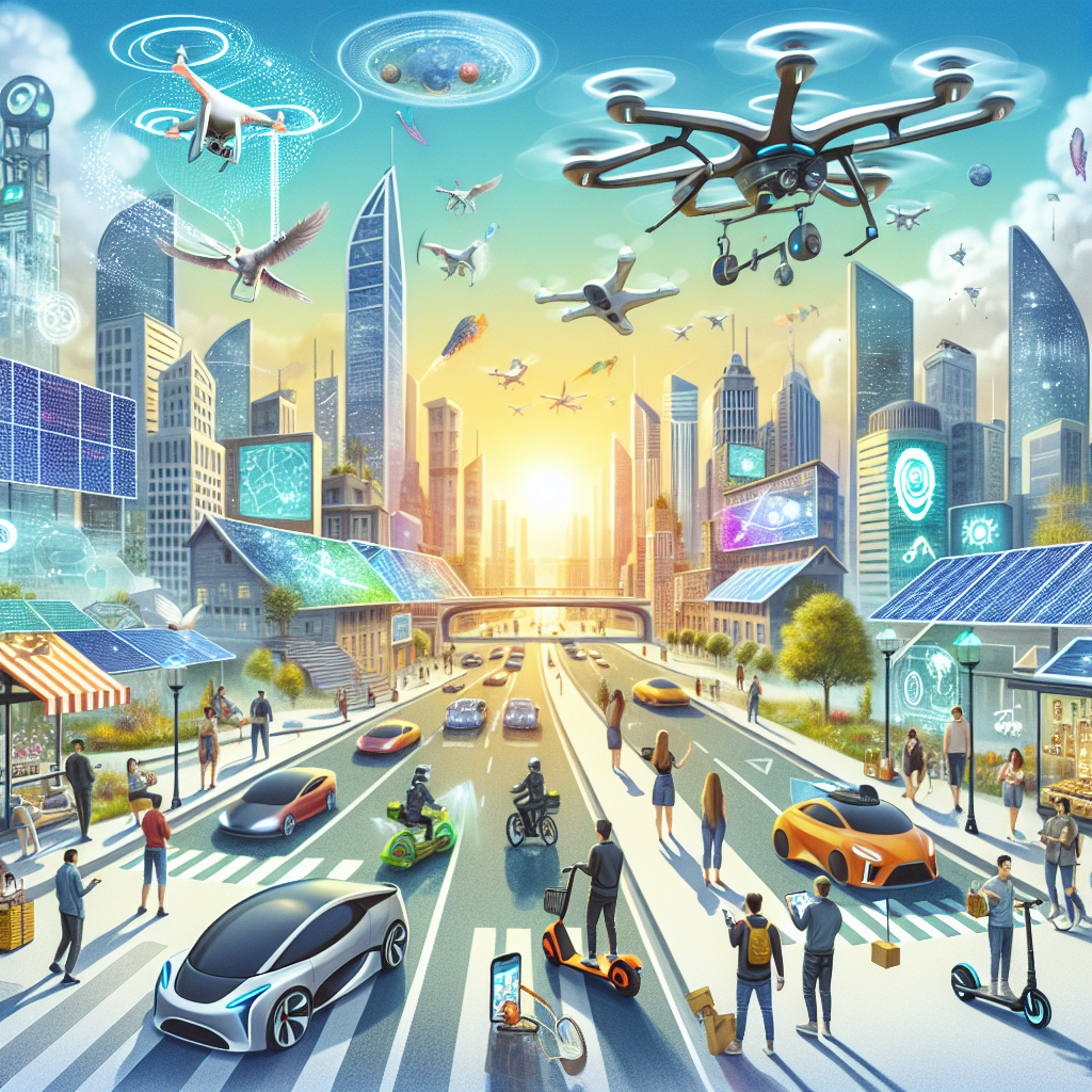 "Futuristic technology devices including smart home gadgets, AI-powered wearables, and autonomous vehicles illustrating the anticipated innovations that will transform daily life in 2025."