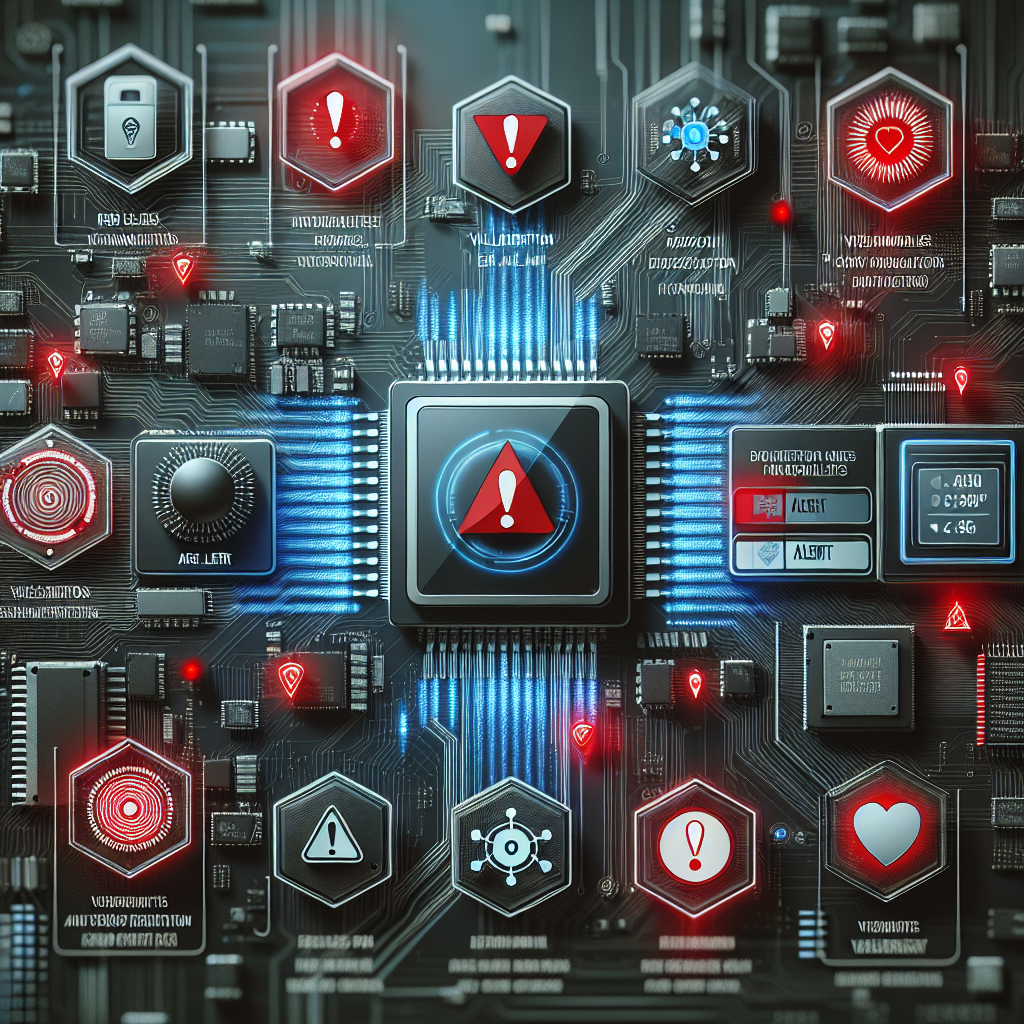 "Intel Security Alert graphic highlighting critical vulnerabilities affecting AMD and Nvidia users, featuring icons of computer processors and warning signs"